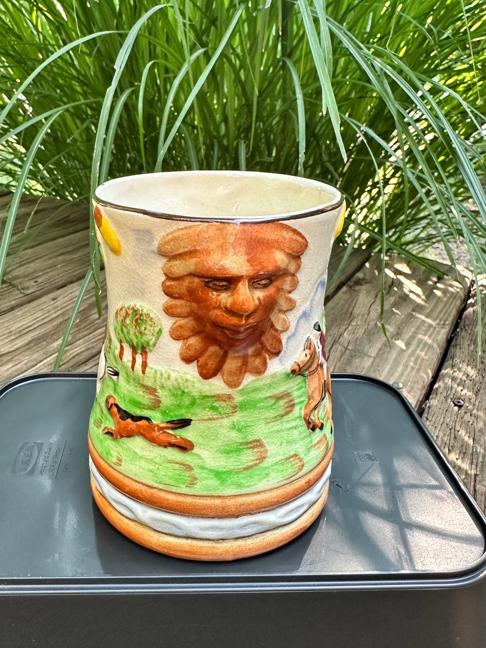 Vintage Lawleys Cheerio! Hand-Painted Ceramic English Hunting Scene Tankard Mug - Picture 5 of 9